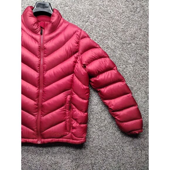 Cabela's Women's Med Reg Red Puffer 750 Filled Down Jacket Embroidered Logo - Picture 3 of 15